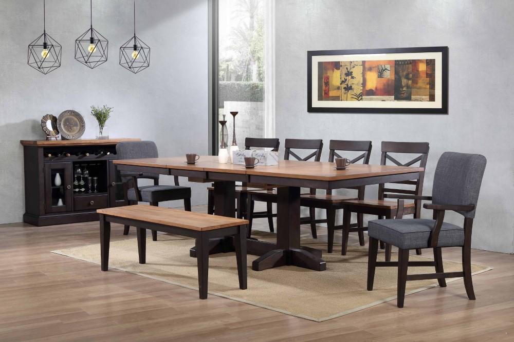 ECI Furniture - Choices Dining Bench with Acacia Finished Top in Black Oak - 0733-50-BN veiw 2