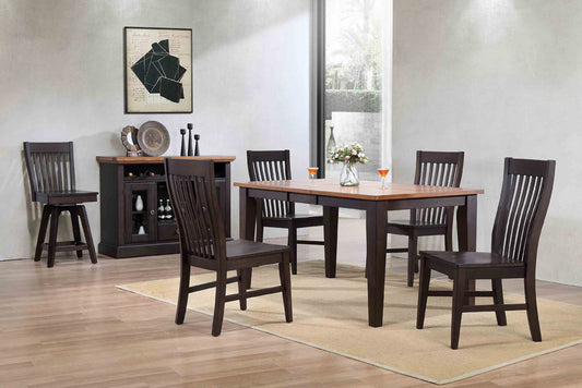 ECI Furniture - Choices Slat Back Seat - Black Oak - Side Chair (Set of 2) - 0738-50-S1 view 2
