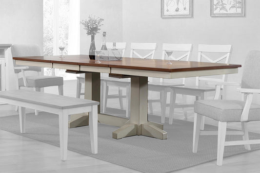 ECI Furniture - Choices Trestle Table Complete, Antique White - 0733-20-TT/TB view 1
