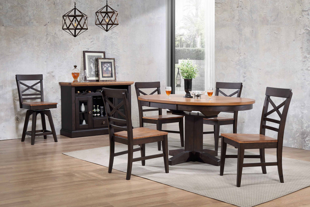 eci-furniture-choices-x-back-with-ECI Furniture - Choices X Back with Acacia Finished Seat - Black Oak - Side Chair (Set of 2) - 0737-50-S1 view 3

