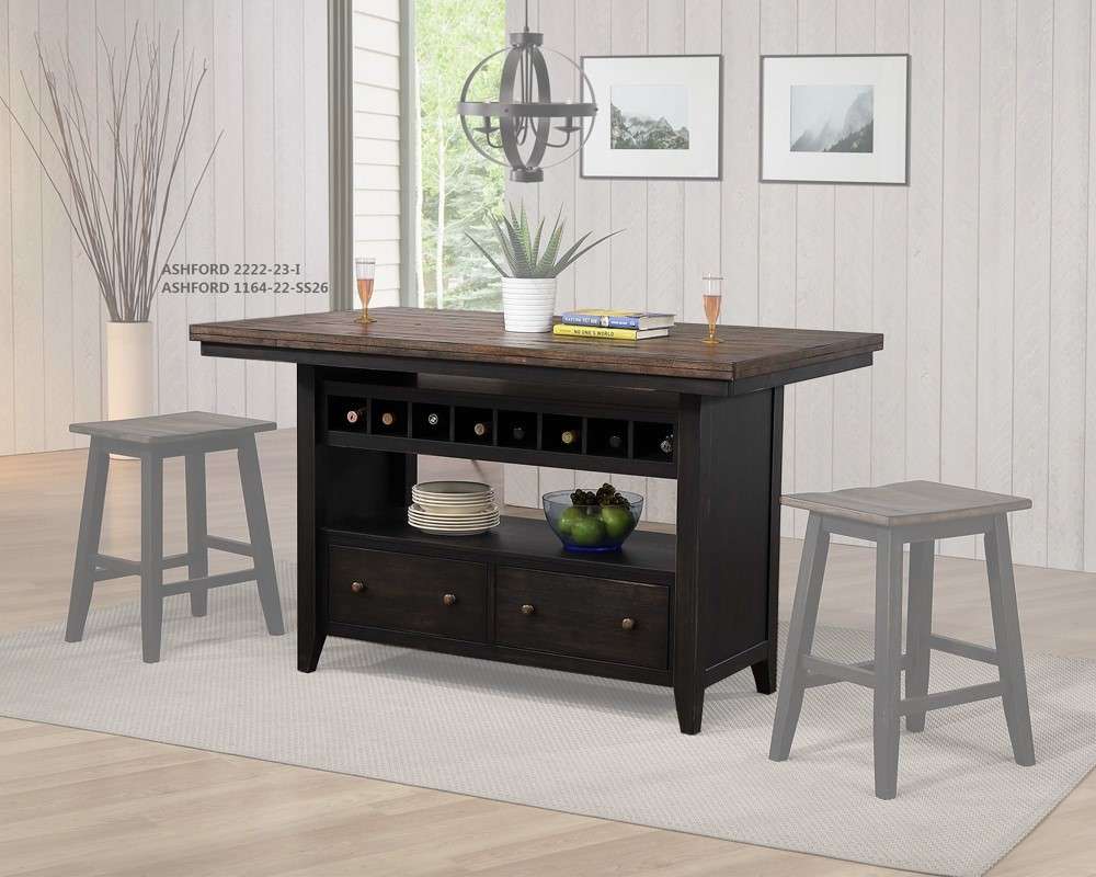 ECI Furniture - Complete Ashford Kitchen Island - 2222-23-I-T_B veiw 1