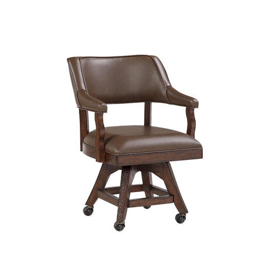 ECI Furniture - Gettysburg Deluxe Swivel Game Chair With castors, Dark Distressed (Set of 2) - S0583-05-SWC view 1