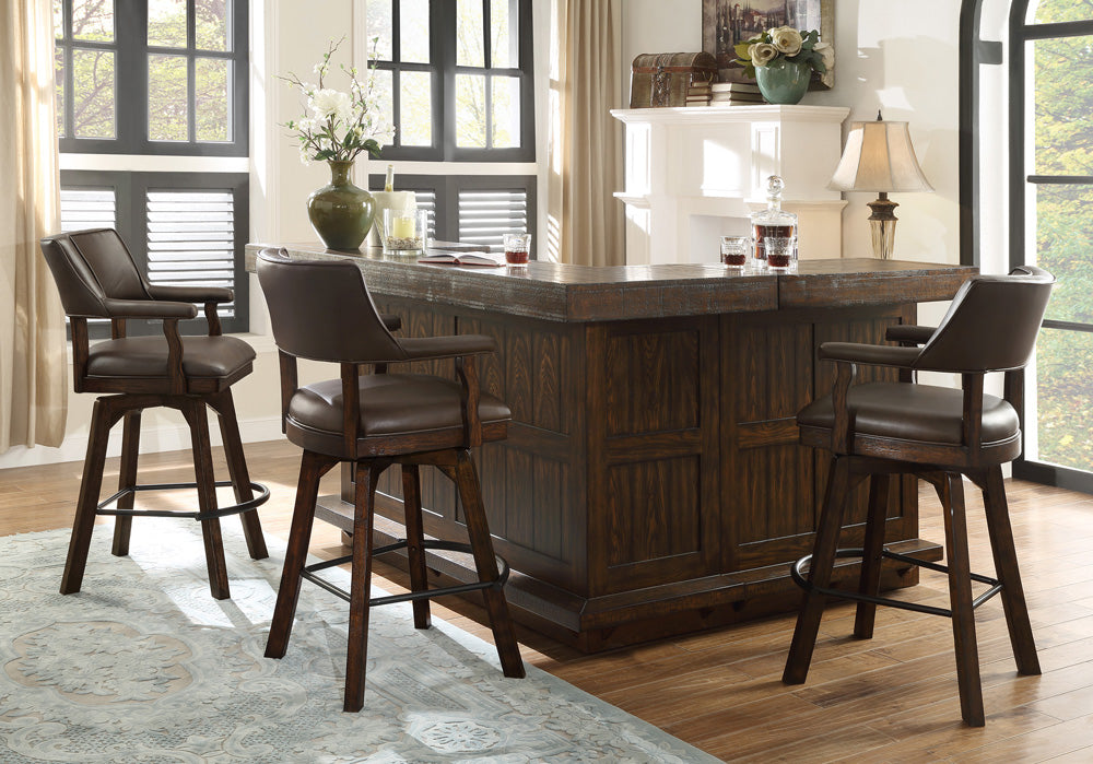 ECI Furniture - Gettysburg Return Bar Complete, Dark Distressed - 1475-05-RT/RB/R view 2