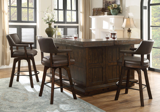 ECI Furniture - Gettysburg Return Bar Complete, Dark Distressed - 1475-05-RT/RB/R view 2