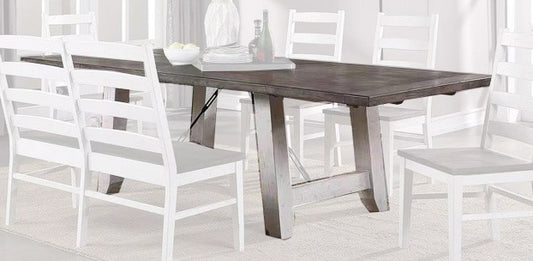 ECI Furniture - La Sierra Trestle Dining Complete, Gray & White - 1164-22-TRT/TRB veiw 1