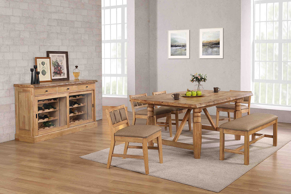 ECI Furniture - Logans Edge Trestle Dining Table With Live Edge, Natural - 1457-55-TRT view 4
