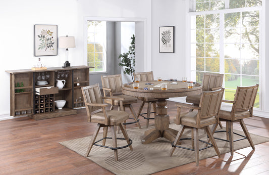 ECI Furniture - Logans Point Counter Height Round Game Table Complete, Gray - 1600-99-GT/GB view 2
