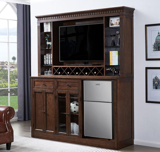 ECI Furniture - Manchester Back Bar & Hutch Complete, Distressed Walnut - 1150-35-BB/H view 1
