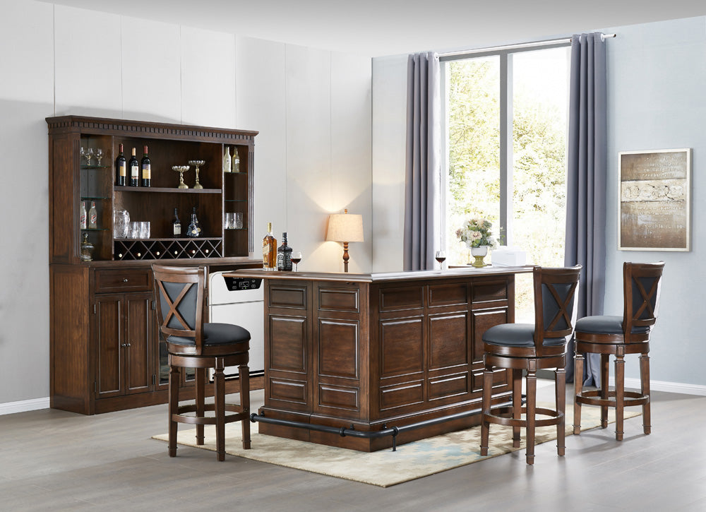 ECI Furniture - Manchester Raised Panel Return Bar Complete, Distressed Walnut - 1150-35-RT/RB/R view 3
