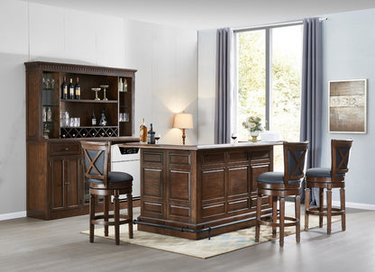 ECI Furniture - Manchester Raised Panel Return Bar Complete, Distressed Walnut - 1150-35-RT/RB/R view 3
