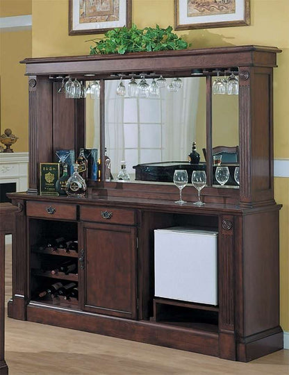 ECI Furniture - Monticello Back Bar & Hutch Complete, Distressed Walnut - 1200-35-H_BB veiw 1