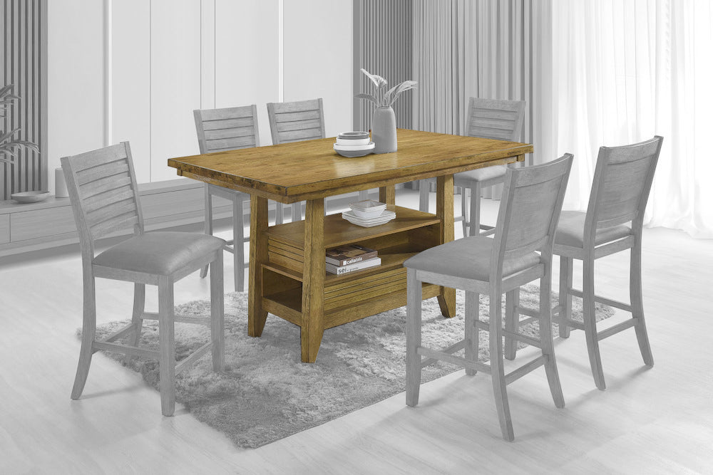 ECI Furniture - San Antonio Complete Counter Height Table, Antique Brown - 4494-00-CT/CTB view 1