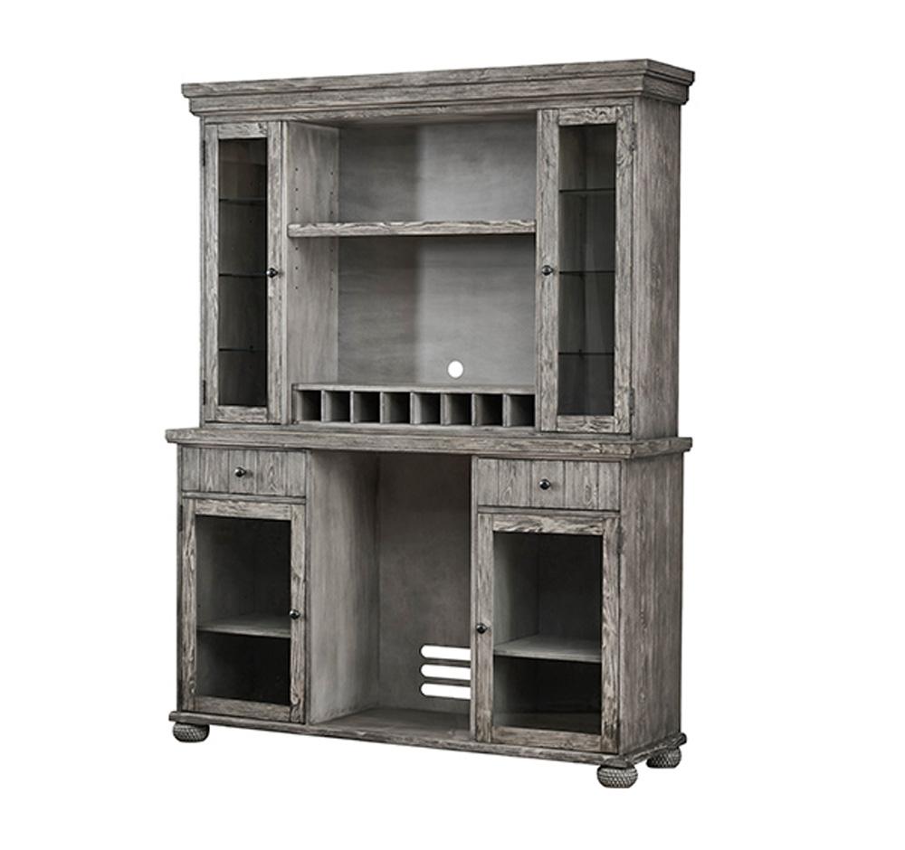 ECI Furniture - Shades of Gray Deluxe Back Bar & Hutch Complete, Distressed Gray - 0921-95-BB/H view 1