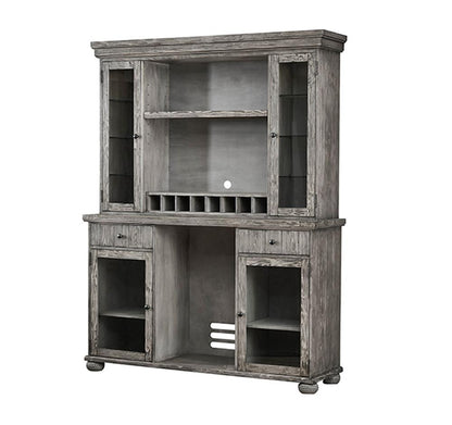 ECI Furniture - Shades of Gray Deluxe Back Bar & Hutch Complete, Distressed Gray - 0921-95-BB/H view 1