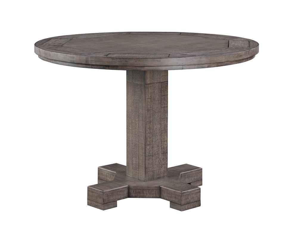 ECI Furniture - Spring Haven 30 in. or 36 in. Adjustable Height 52 in. Round Game Table Complete, Dark Distressed - 1378-40-GT/GB view 1