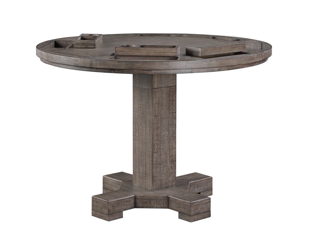 ECI Furniture - Spring Haven 30 in. or 36 in. Adjustable Height 52 in. Round Game Table Complete, Dark Distressed - 1378-40-GT/GB view 2
