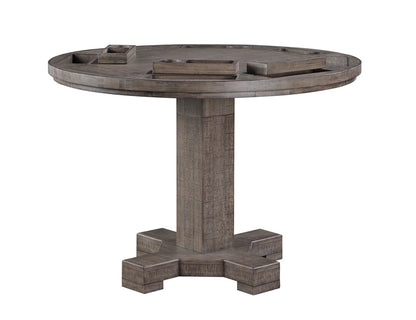 ECI Furniture - Spring Haven 30 in. or 36 in. Adjustable Height 52 in. Round Game Table Complete, Dark Distressed - 1378-40-GT/GB view 2
