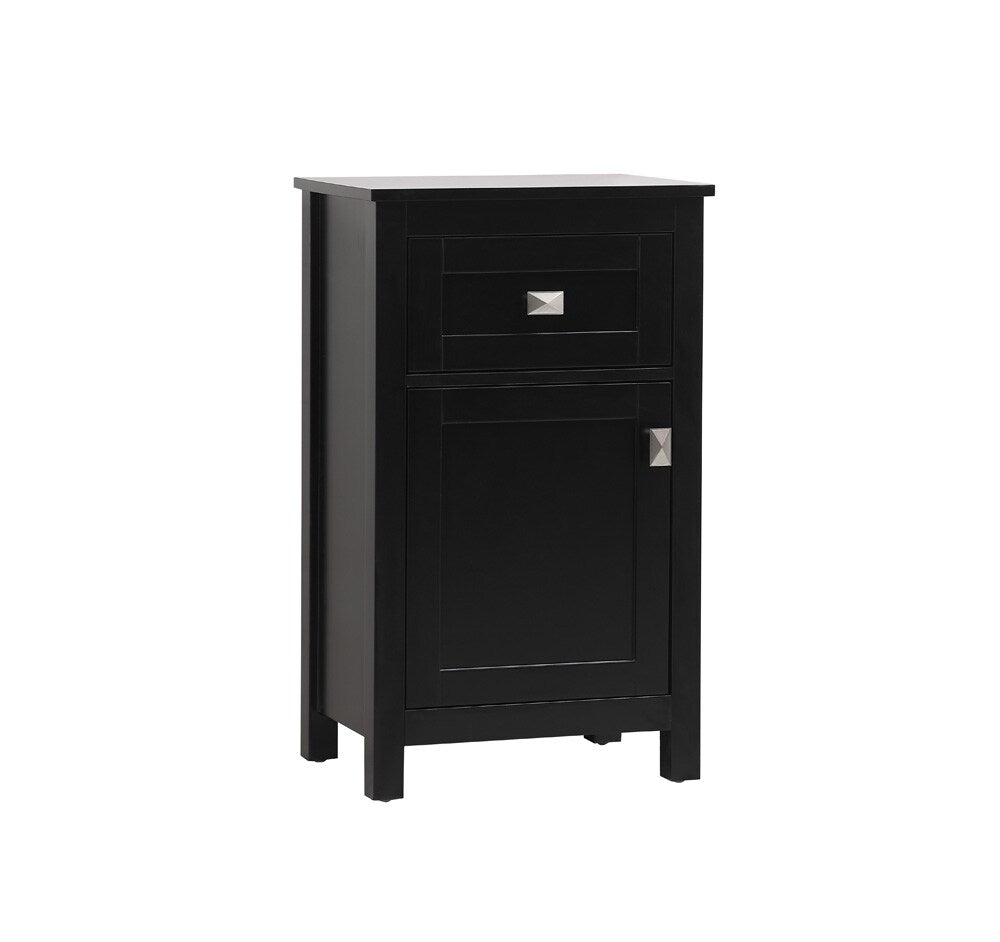Elegant Furniture & Lighting - Adian 18 Inch Wide Bathroom Storage Freedstanding Cabinet In Black - SC011830BK view 2