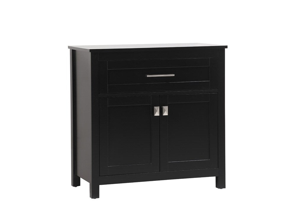 Elegant Furniture & Lighting - Adian 30 Inch Wide Bathroom Storage Freestanding Cabinet In Black - SC013030BK view 2