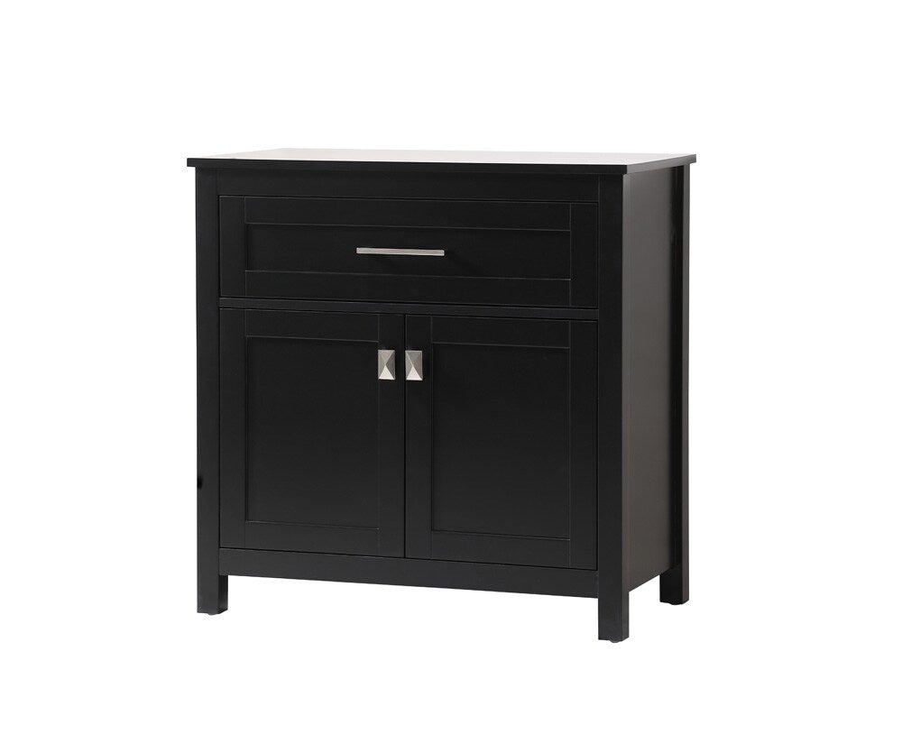 Elegant Furniture & Lighting - Adian 30 Inch Wide Bathroom Storage Freestanding Cabinet In Black - SC013030BK view 3