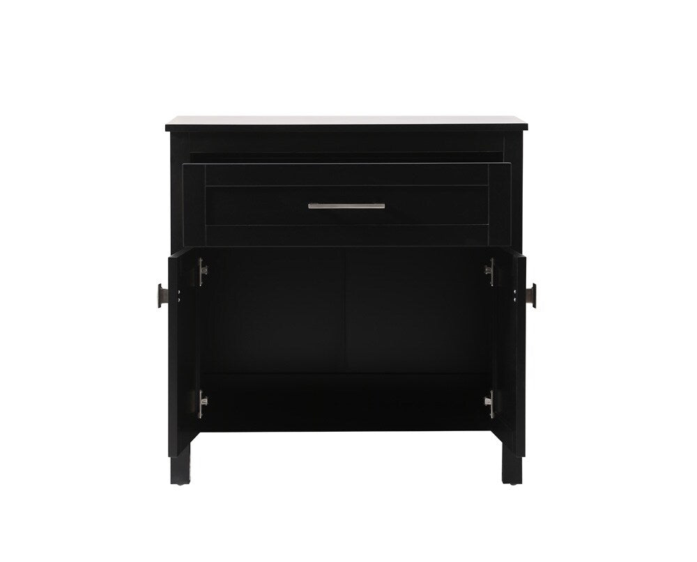 Elegant Furniture & Lighting - Adian 30 Inch Wide Bathroom Storage Freestanding Cabinet In Black - SC013030BK view 5
