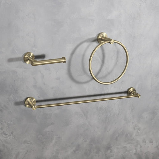 Elegant Furniture & Lighting - Alma 3-Piece Bathroom Hardware Set in Brushed Gold - HWB-11S3RBGD view 2