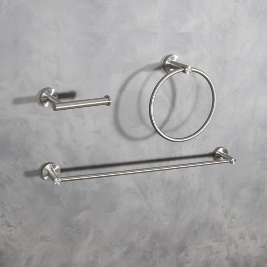 Elegant Furniture & Lighting - Alma 3-Piece Bathroom Hardware Set in Brushed Nickel - HWB-11S3RBNK view 2