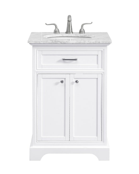 Elegant Furniture & Lighting - Americana 24 In. Single Bathroom Vanity Set In White - VF15024WH view 1