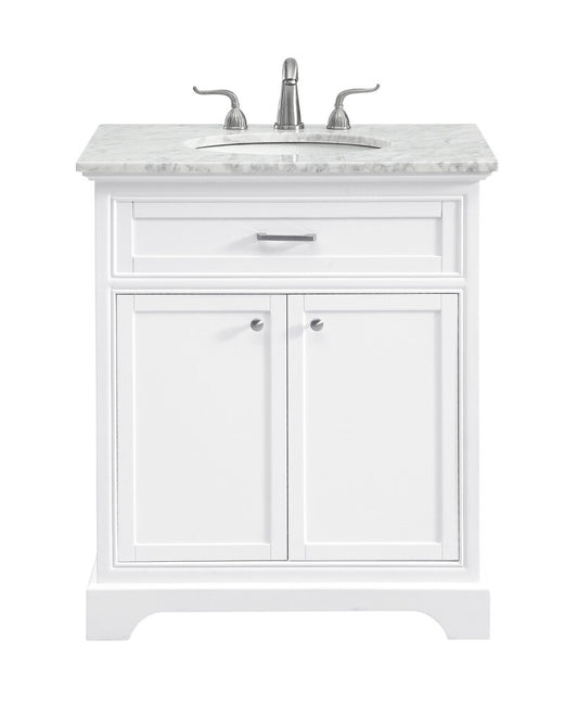 Elegant Furniture & Lighting - Americana 30 In. Single Bathroom Vanity Set In White - VF15030WH view 1