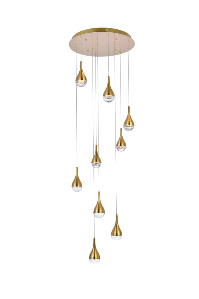 Elegant Furniture & Lighting - Amherst 24 inch LED chandelier in satin gold - 3809D24SG veiw 1