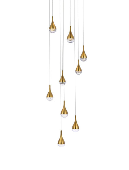 Elegant Furniture & Lighting - Amherst 24 inch LED chandelier in satin gold - 3809D24SG veiw 3