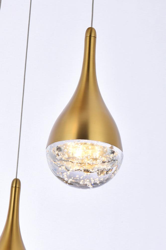 Elegant Furniture & Lighting - Amherst 24 inch LED chandelier in satin gold - 3809D24SG veiw 4