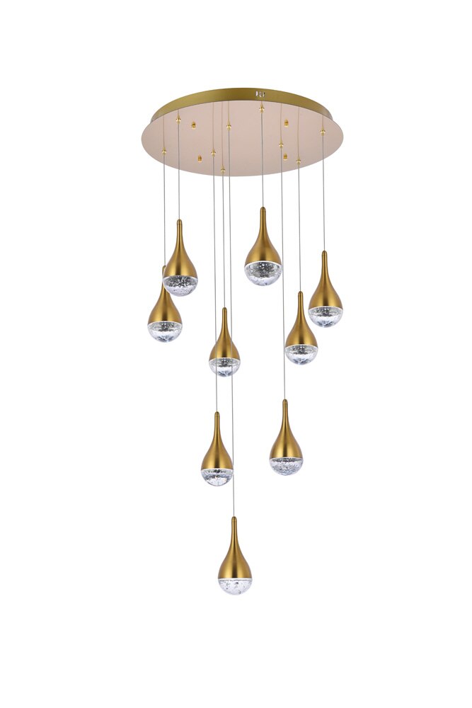 Elegant Furniture & Lighting - Amherst 24 inch LED chandelier in satin gold - 3809D24SG veiw 7