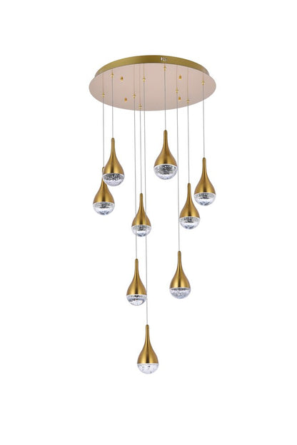 Elegant Furniture & Lighting - Amherst 24 inch LED chandelier in satin gold - 3809D24SG veiw 7