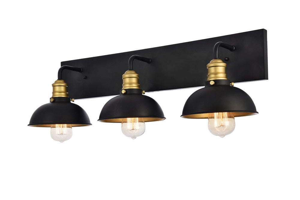 Elegant Furniture & Lighting - Anders Wall Sconce D27 H8.3 Lt:3 Black and Brass Finish - LD8004W27BK veiw 1