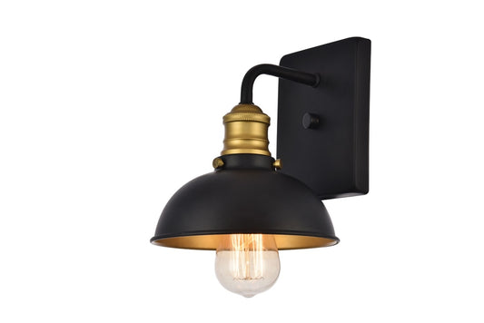 Elegant Furniture & Lighting - Anders Wall Sconce D7.1 H8.3 Lt:1 Black and Brass Finish - LD8004W7BK veiw 1