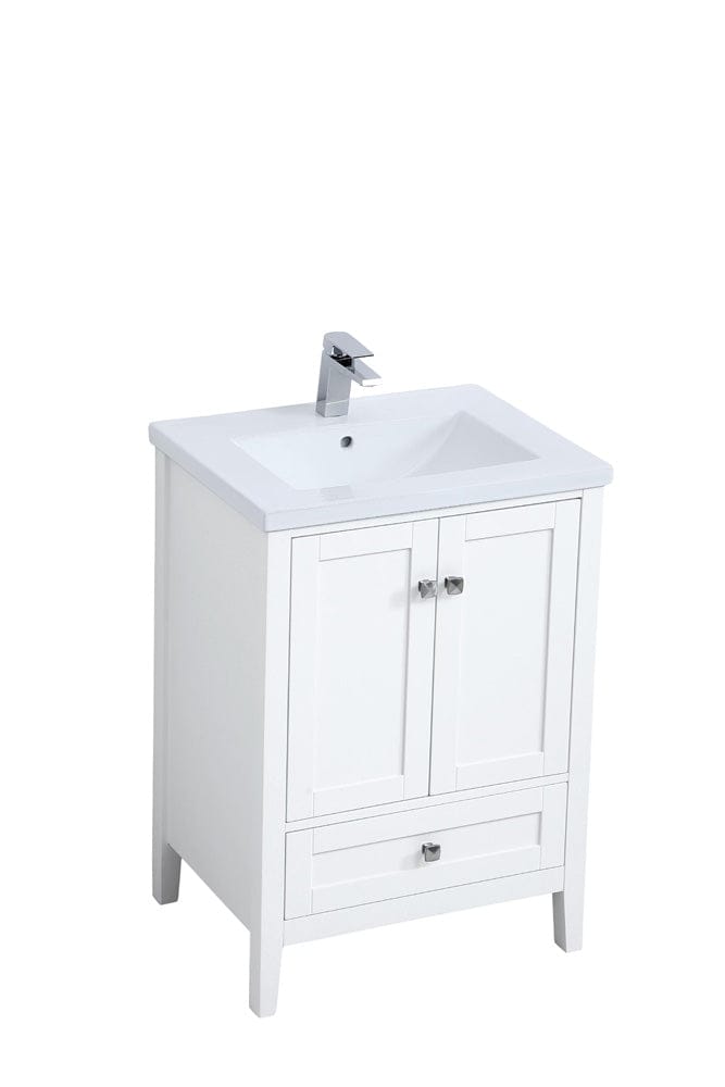 Elegant Furniture & Lighting - Aqua 24 In. Single Bathroom Vanity Set In White - VF-2001 view 2