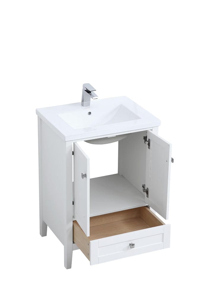 Elegant Furniture & Lighting - Aqua 24 In. Single Bathroom Vanity Set In White - VF-2001 view 3