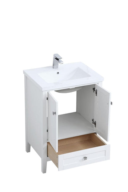 Elegant Furniture & Lighting - Aqua 24 In. Single Bathroom Vanity Set In White - VF-2001 view 3