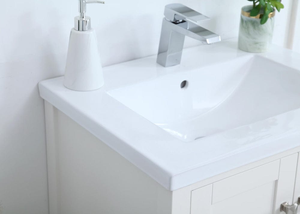 Elegant Furniture & Lighting - Aqua 24 In. Single Bathroom Vanity Set In White - VF-2001 view 9