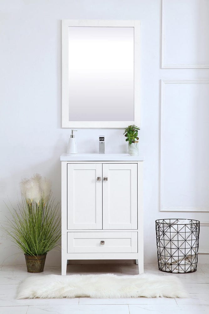 Elegant Furniture & Lighting - Aqua 24 In. Single Bathroom Vanity Set In White - VF-2001 view 10