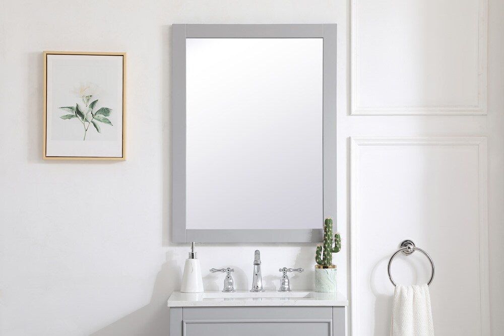 Elegant Furniture & Lighting - Aqua rectangle vanity mirror 24 inch in Grey - VM22432GR view 2