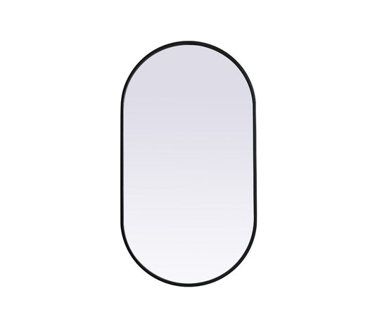 Elegant Furniture & Lighting - Asha Metal Frame Oval Mirror 20x36 Inch in Black - MR2A2036BLK view 1