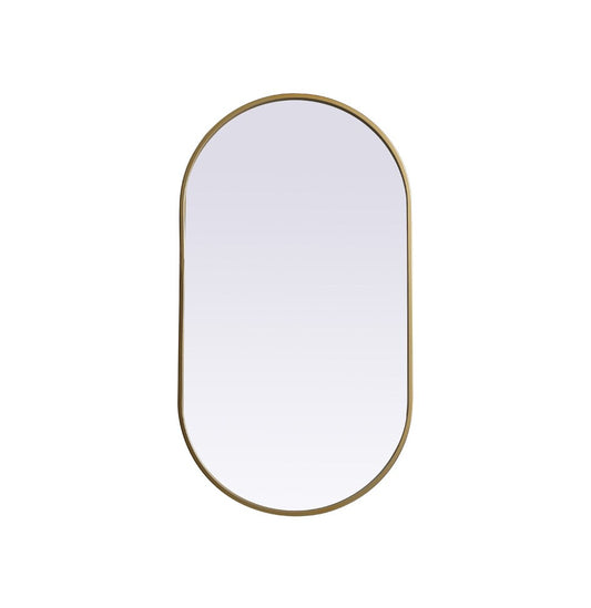 Elegant Furniture & Lighting - Asha Metal Frame Oval Mirror 20x36 Inch in Brass - MR2A2036BRS view 1
