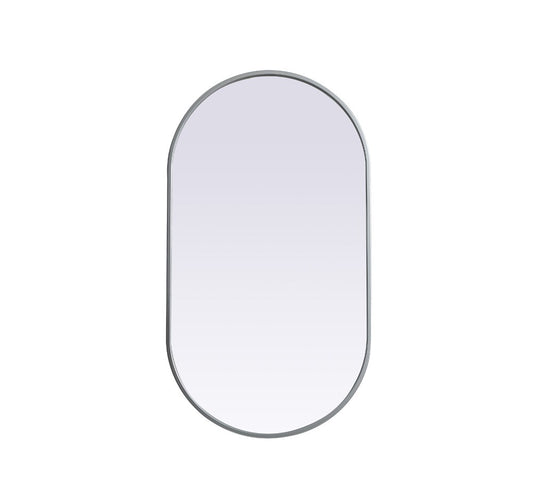 Elegant Furniture & Lighting - Asha Metal Frame Oval Mirror 20x36 Inch in Silver - MR2A2036SIL view 1