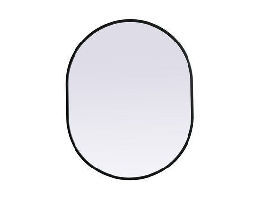 Elegant Furniture & Lighting - Asha Metal Frame Oval Mirror 24x30 Inch in Black - MR2A2430BLK view 1