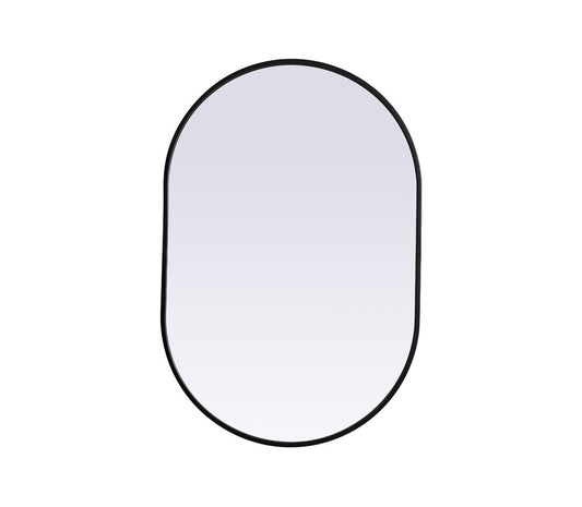 Elegant Furniture & Lighting - Asha Metal Frame Oval Mirror 24x36 Inch in Black - MR2A2436BLK view 1