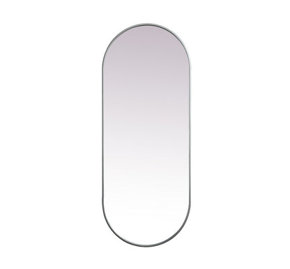 Elegant Furniture & Lighting - Asha Metal Frame Oval Mirror 24x60 Inch in Silver - MR2A2460SIL view 1