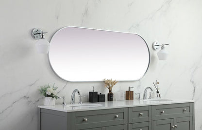 Elegant Furniture & Lighting - Asha Metal Frame Oval Mirror 24x60 Inch in Silver - MR2A2460SIL view 5