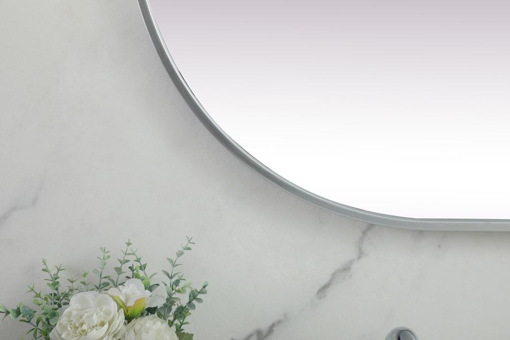 Elegant Furniture & Lighting - Asha Metal Frame Oval Mirror 24x60 Inch in Silver - MR2A2460SIL view 6